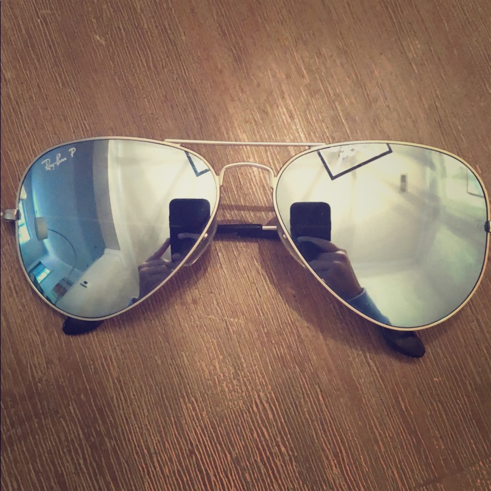 Ray Ban Silver Polarized Aviators